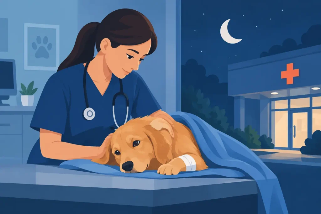 Señales de urgencia veterinaria nocturna