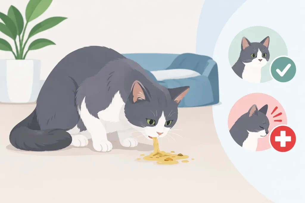 Por qué mi gato vomita y cuándo es una urgencia